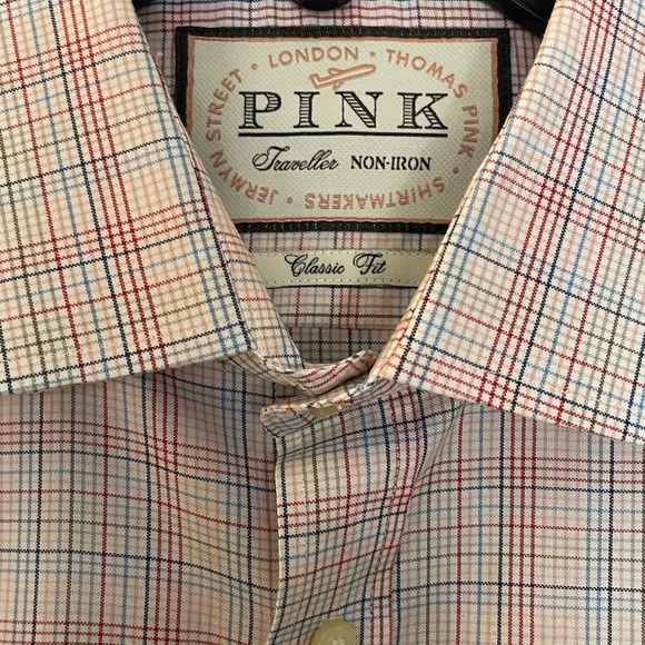Thomas Pink Traveller Classic Fit Men's Button-Down Shirt. Size 16 1/2 - 35 - Picture 7 of 11